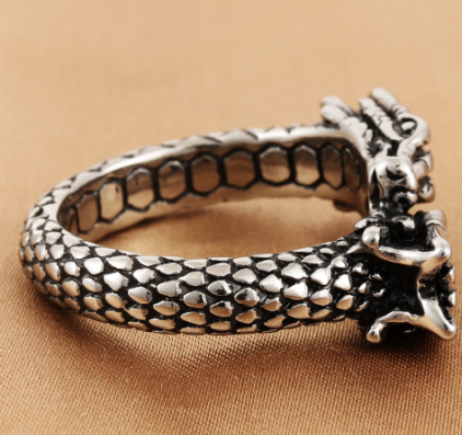 Dragon Power Titanium Steel Ring – Bold, Timeless Statement