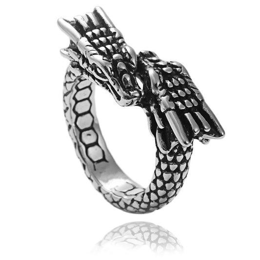 Dragon Power Titanium Steel Ring – Bold, Timeless Statement